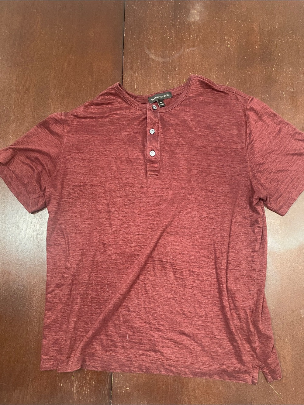Banana Republic Men’s Short-Sleeve Henley - Maroon